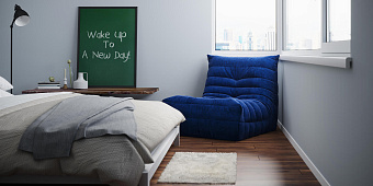 Синий диван в интерьере-7, Кресло Француз